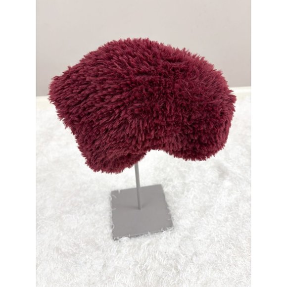 Free People Head in the Clouds Fuzzy Slouchy Beanie Hat in Berry Maroon OS - Picture 2 of 4